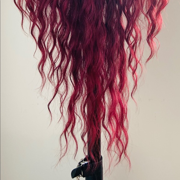 26” Ombre Burgundy Premium Synthetic Fiber Lace Front Wig - Picture 13 of 13